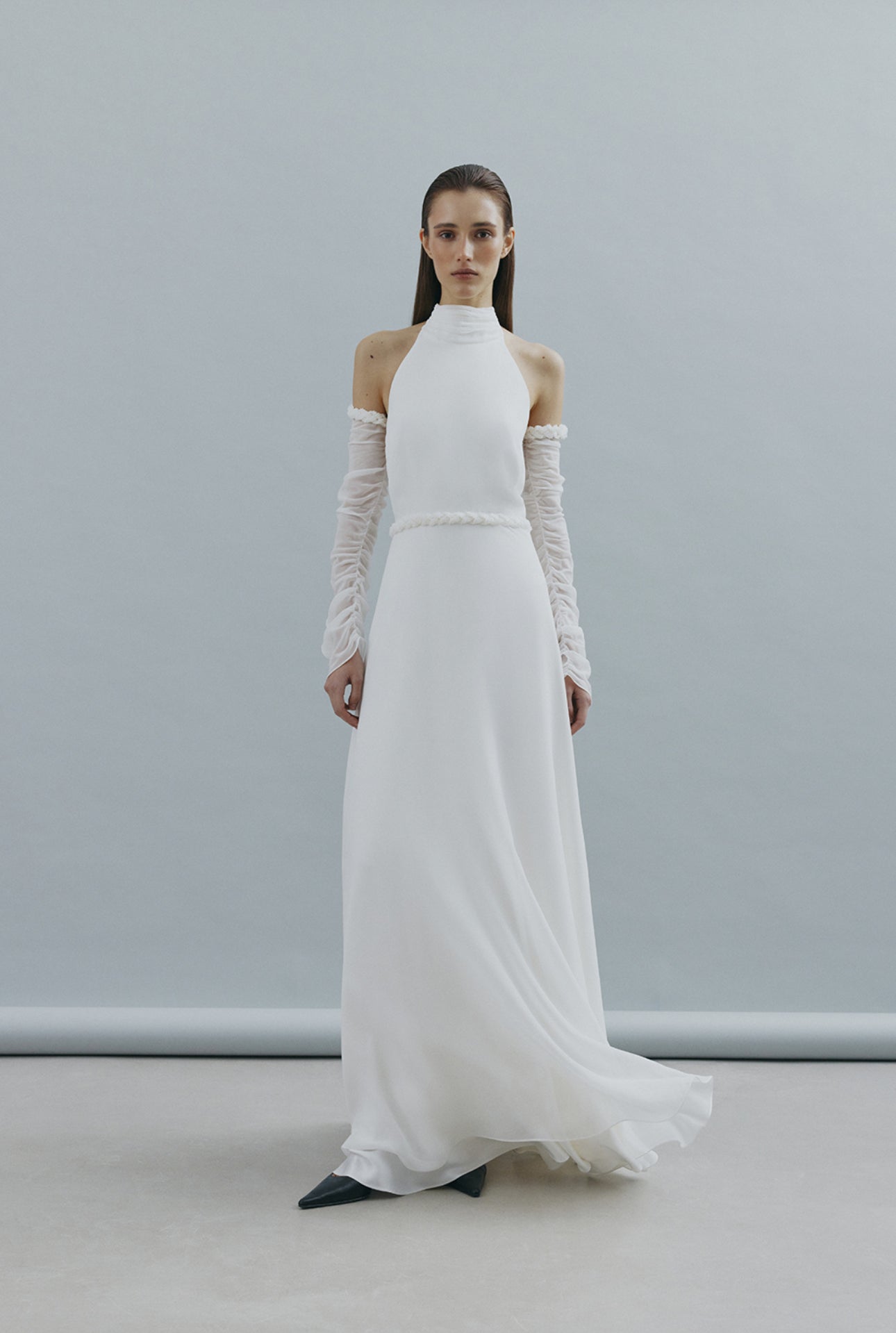 Maxi chiffon dress – TOTAL WHITE