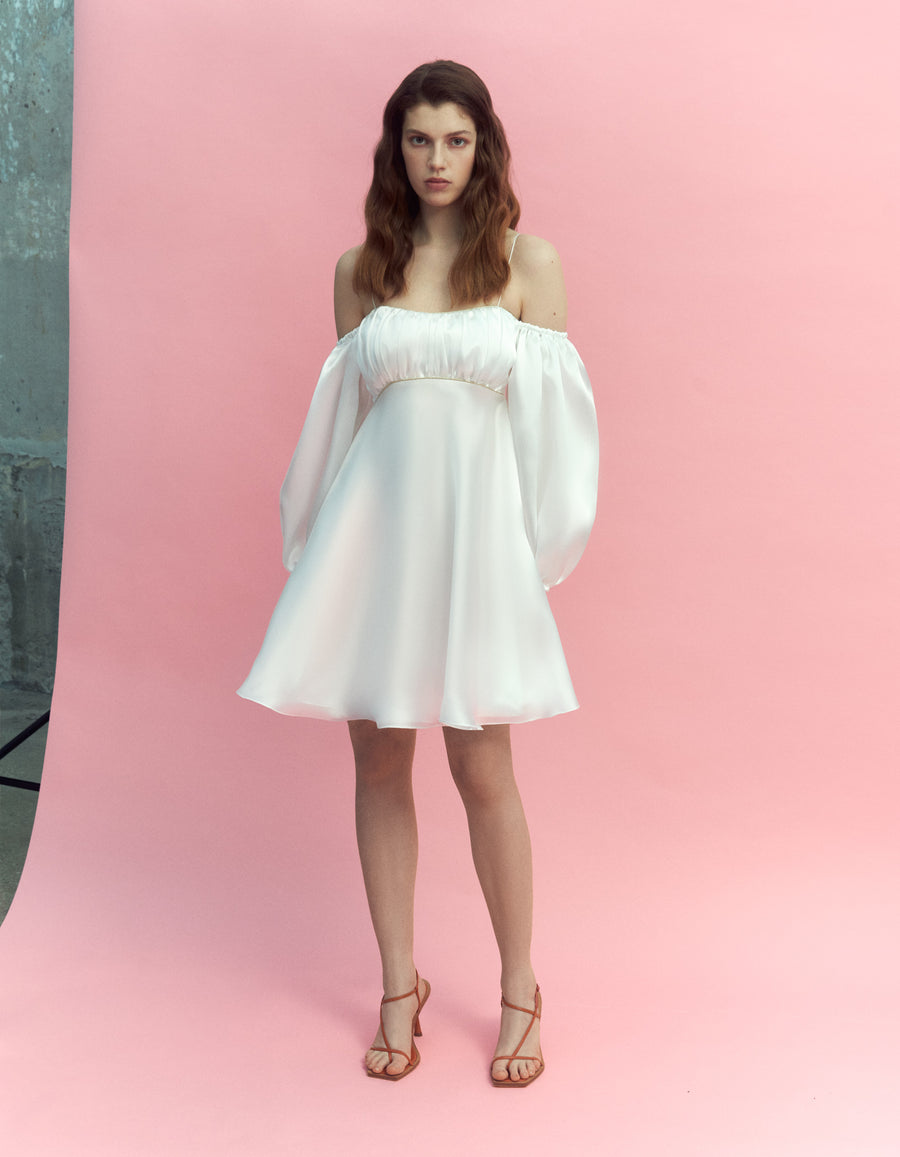 Organza dress with sleeves