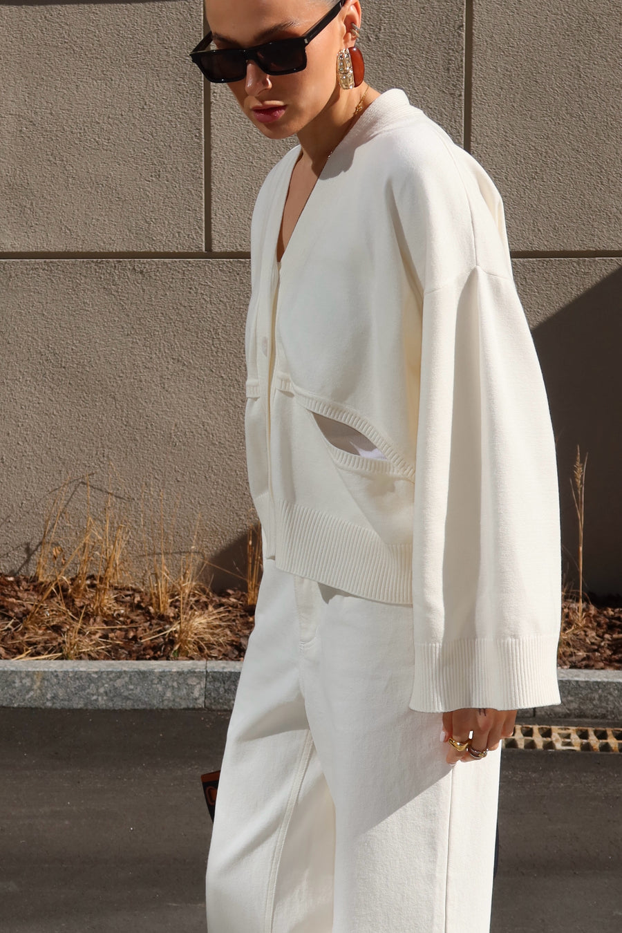 Button knit cardigan