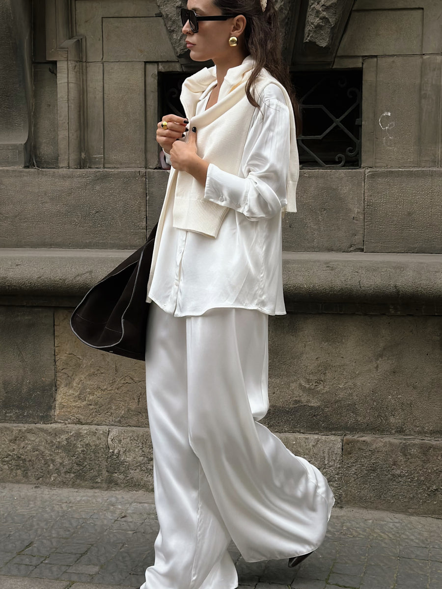 Viscose pants with elastic band