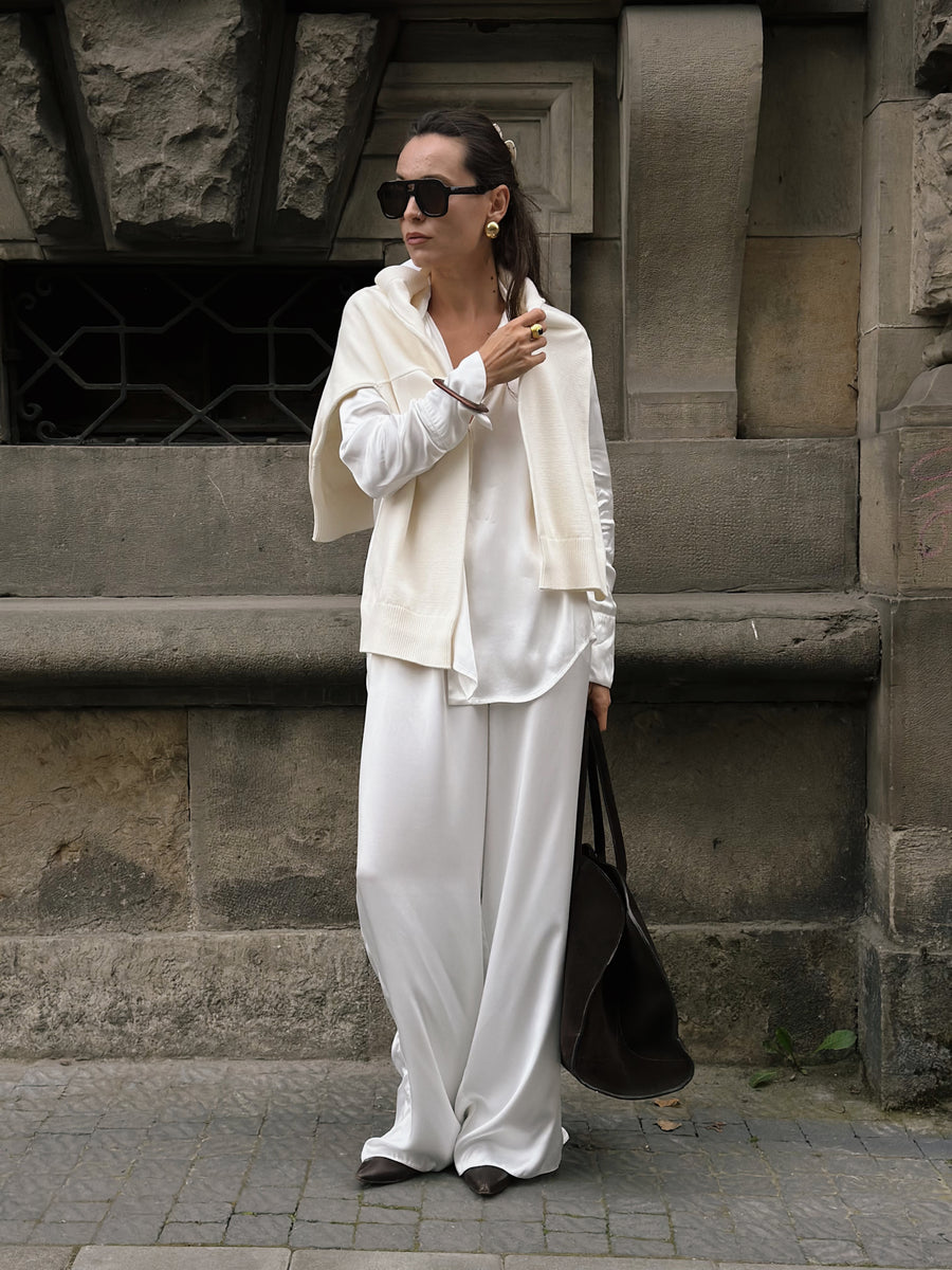Viscose pants with elastic band