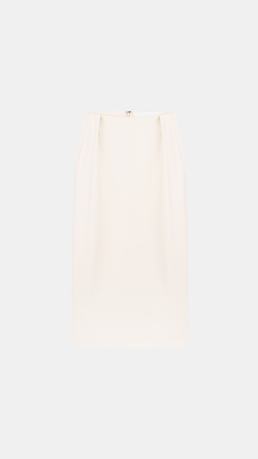 Midi eco-leather skirt