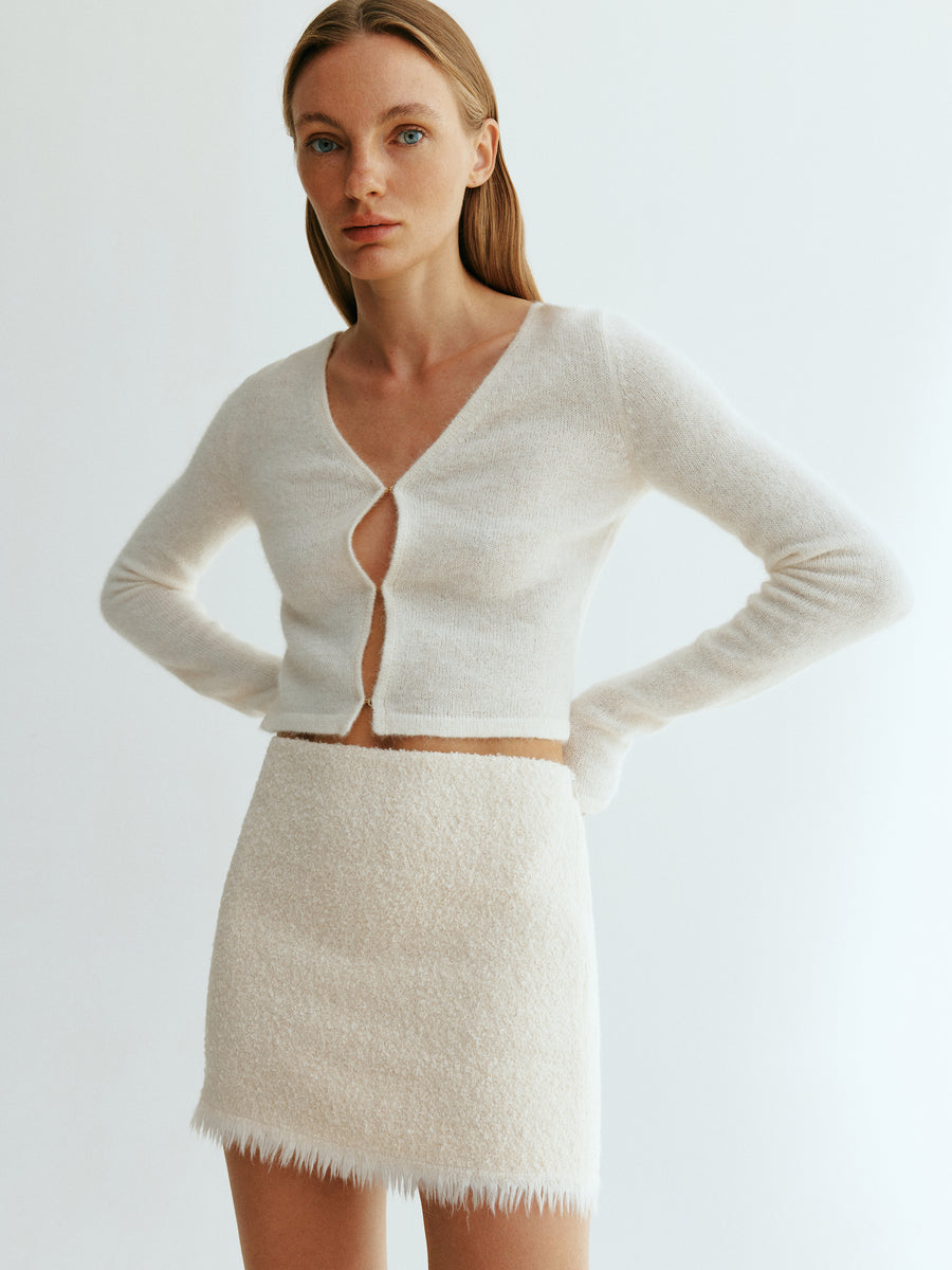 Wool mini-skirt